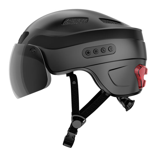 HA03D Verbesserter Smart-Helm mit Bluetooth-Anruffunktion, integrierter 1080P HD-Fahrtenrekorderkamera, abnehmbarem Visier und Blinker-Rücklicht