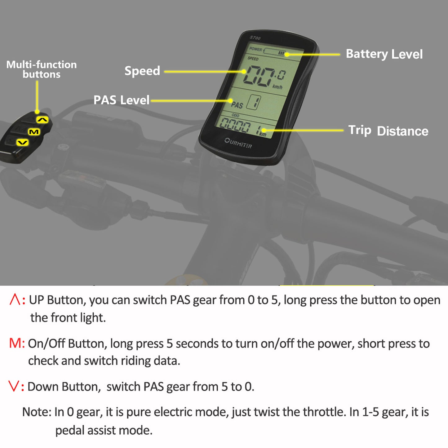 5-Grad-Pedal-Assist-Power-System-Elektro-Fat-Reifen-Fahrrad, 26 * 4,0-Schneereifenrad, hydraulische Scheibenbremse, eingebauter austauschbarer Akku mit großer Kapazität, 27 Geschwindigkeiten