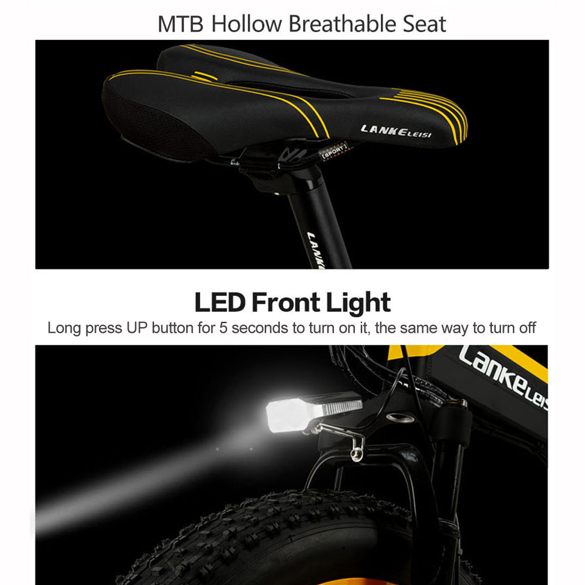 5-Grad-Pedal-Assist-Power-System-Elektro-Fat-Reifen-Fahrrad, 26 * 4,0-Schneereifenrad, hydraulische Scheibenbremse, eingebauter austauschbarer Akku mit großer Kapazität, 27 Geschwindigkeiten