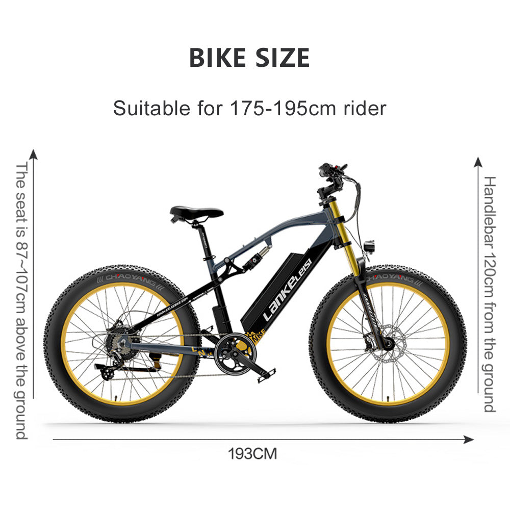 RV700 1000W 48V 16Ah Bicicletă electrică puternică Bicicletă de plajă de 26 inci Bicicletă de munte Arc de ulei actualizat Furcă de coborâre Suspensie dublă