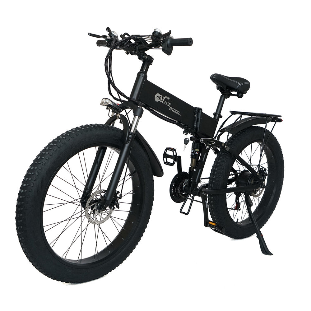 X26 Adult Folding Electric Bike 26 inch Fat Tire Mountain Bike 750W 48V 10Ah Battery (ang.)