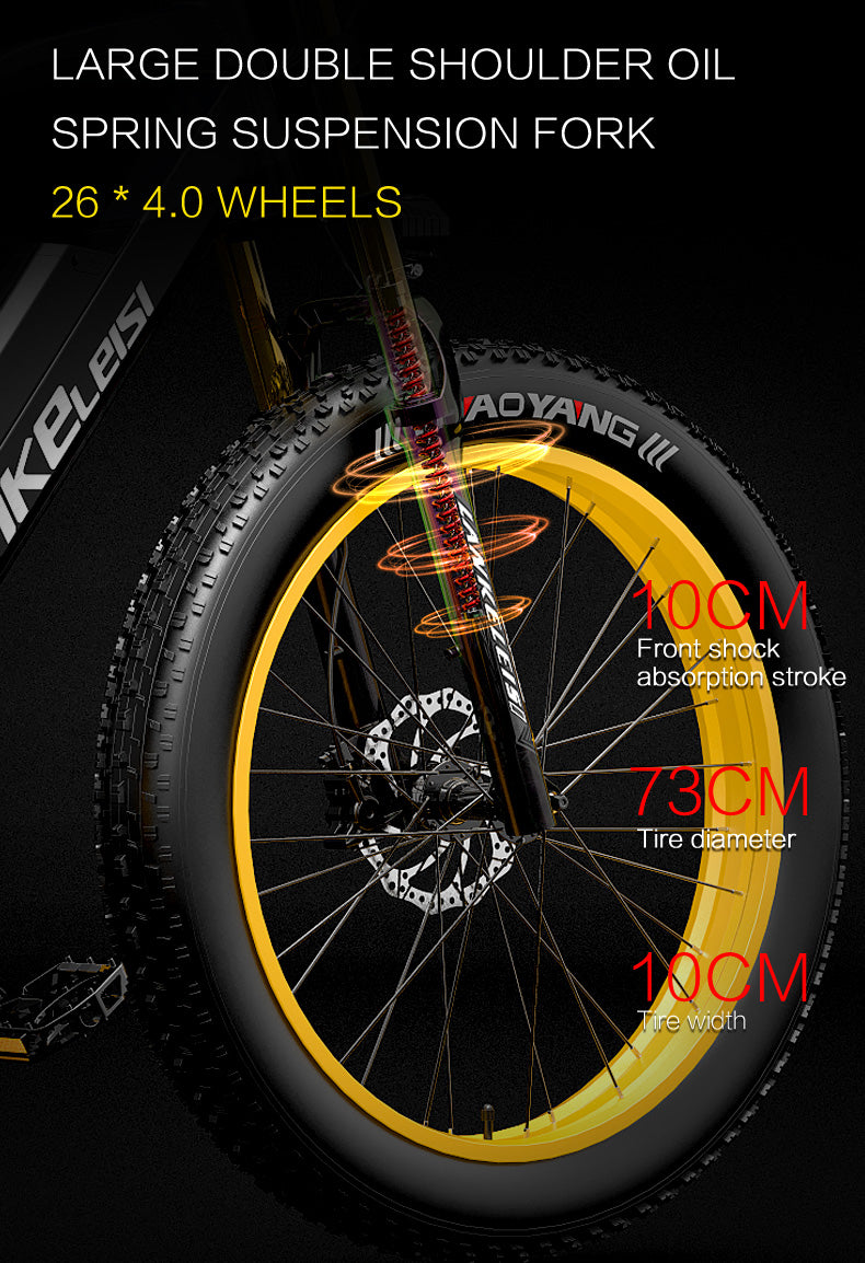 RV700 1000W 48V 16Ah Bicicletă electrică puternică Bicicletă de plajă de 26 inci Bicicletă de munte Arc de ulei actualizat Furcă de coborâre Suspensie dublă