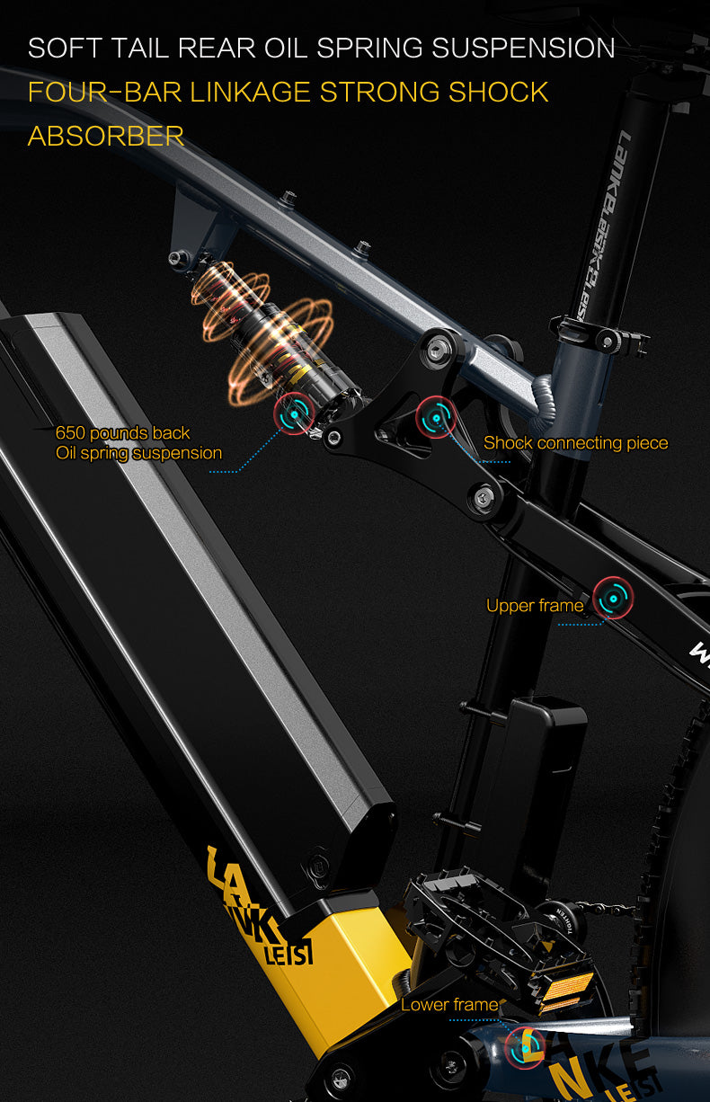 RV700 1000W 48V 16Ah Bicicletă electrică puternică Bicicletă de plajă de 26 inci Bicicletă de munte Arc de ulei actualizat Furcă de coborâre Suspensie dublă