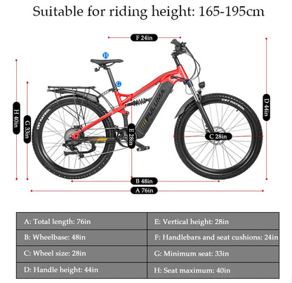 Professionelles geländegängiges 27,5-Zoll-Elektro-Mountainbike, bis zu 45 km/h, große 48-V-20-Ah-Lithiumbatterie, hydraulische Scheibenbremsen an beiden Enden, Rahmen aus Aluminiumlegierung, 27,5 x 2,8 Zoll große CST-Reifen, mit Pedalunterstützungssystem