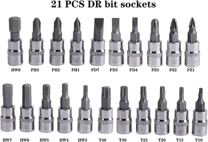 46 in 1 多機能家庭用セット実用的なラチェットレンチソケットドリルビット組み合わせハンドツールキットツールボックス