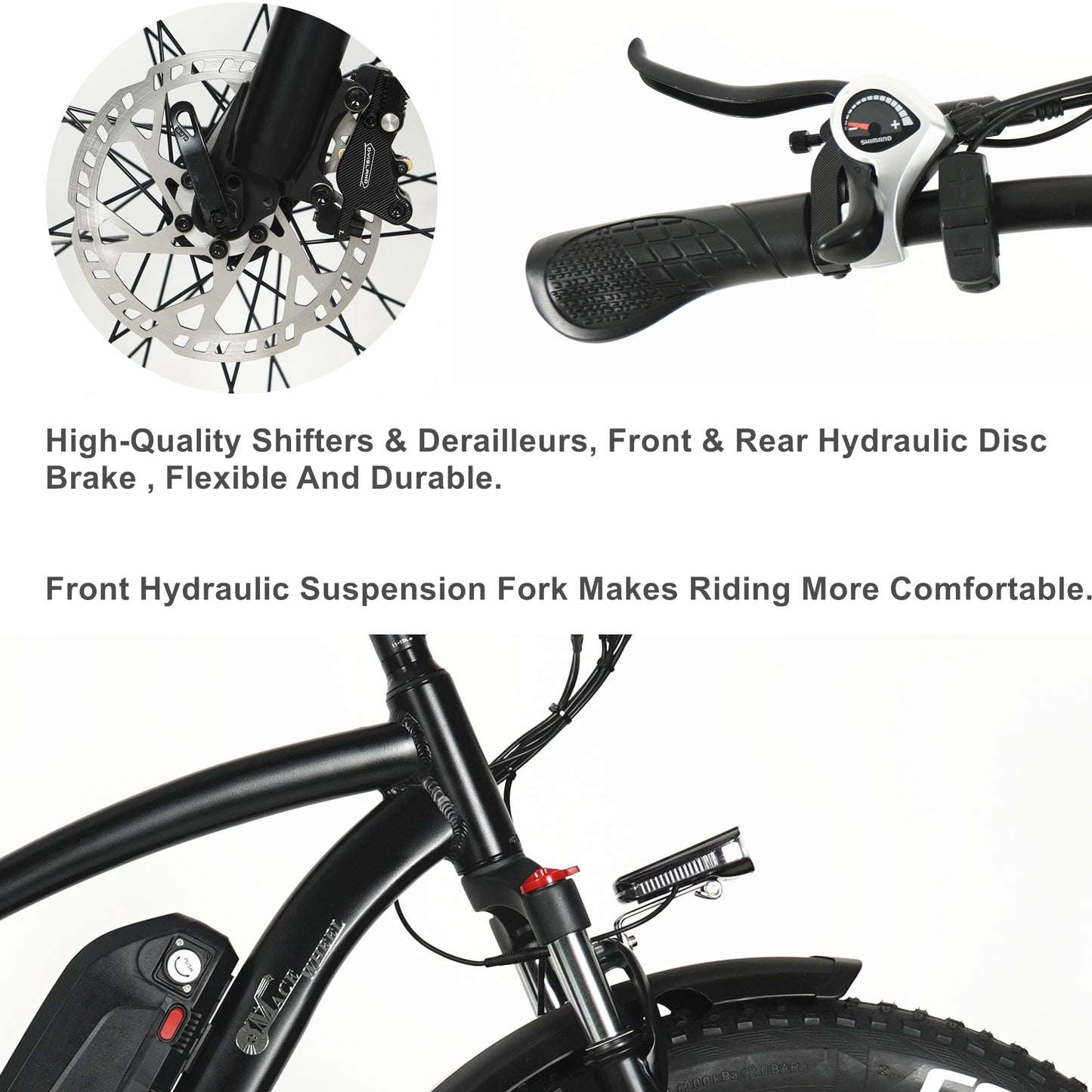 M26 750 W leistungsstarkes Elektrofahrrad 26 Zoll Fat Tire Mountainbike Snowbike 48 V 17 Ah Lithiumbatterie Hohe Geschwindigkeit