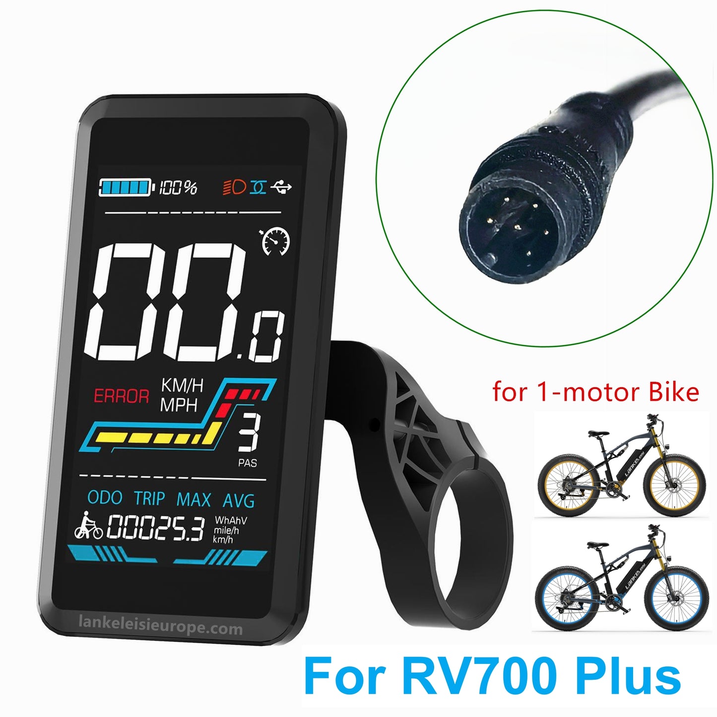 Yolin YL91F-V Intelligentes LCD-Display für Lankeleisi Elektrofahrrad E-Bike MG740 Plus RV800plus