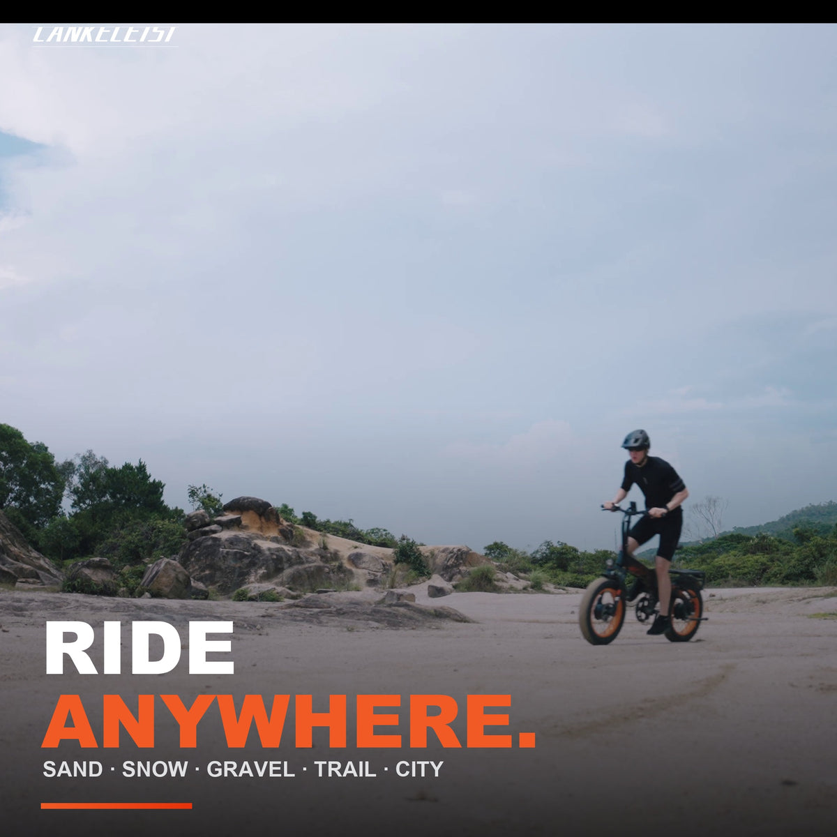 X2000 MAX all-terrain riding scene - sand, snow, gravel, trail and city