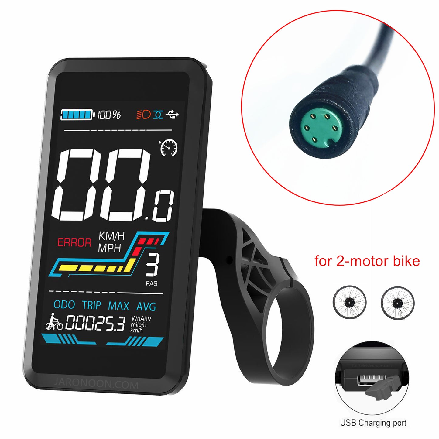 Yolin YL91F-V Intelligentes LCD-Display für CMACEWHEEL Elektrofahrrad Ebike