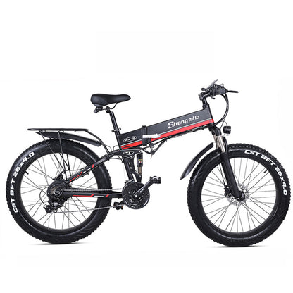 MX01 26 Inch Folding Electric Bicycle, 48V 1000W (ang.). Powerful Motor, Mountain (ang.). Bike Fat Bike – pięciopoziomowy Pedal Assist Snow Bike