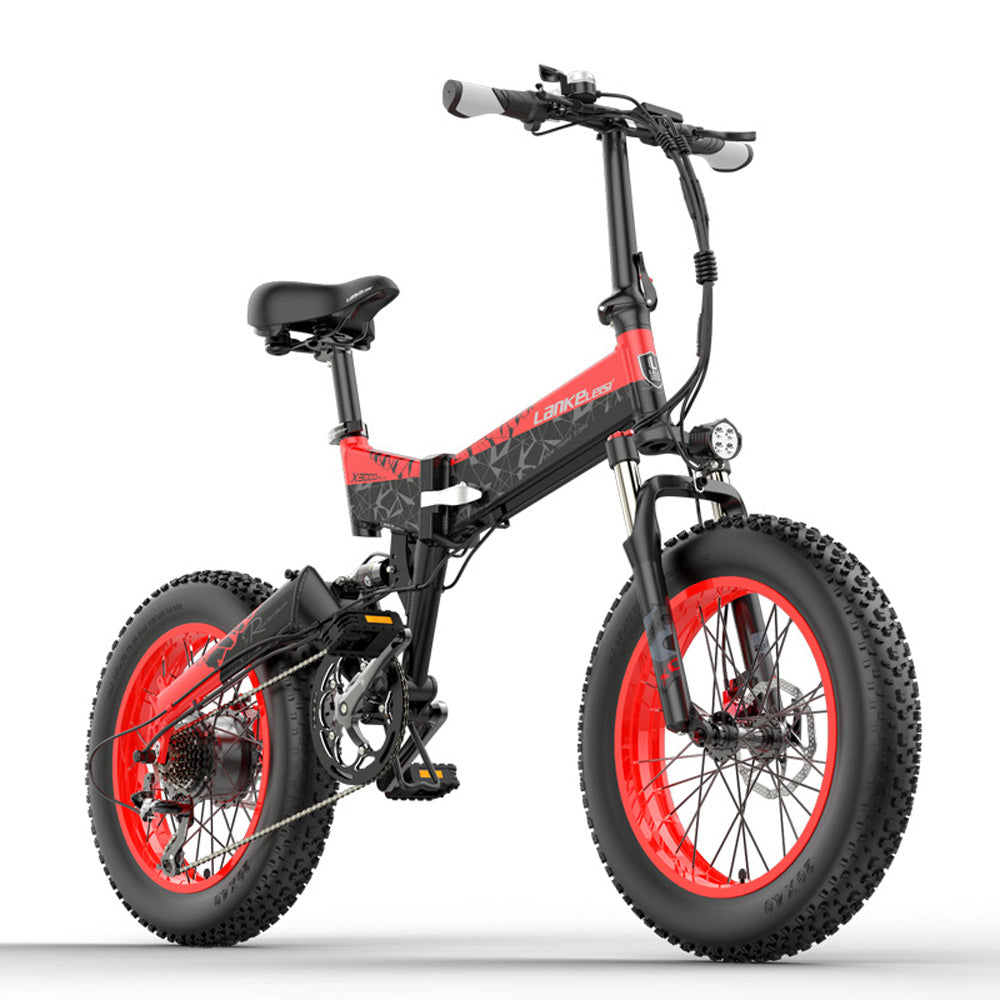 Lankeleisi X3000plus 1000W Faltbares E-Bike 48V 14.5A/17.5A Elektrofahrrad Snowbike 20 Zoll Mountainbike Vorder- und Hinterrad Vollfederung