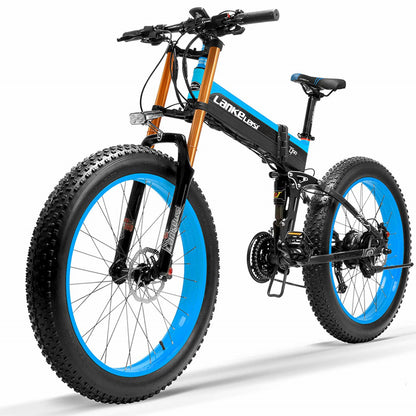 Lankeleisi XT750Plus 1000 W leistungsstarkes elektrisches Fat Tire Bike, 5-stufige Pedalunterstützung, 48 V 14,5 A / 17,5 A Lithiumbatterie mit großer Kapazität, Downhill-Gabel mit doppelter Schulterfederung