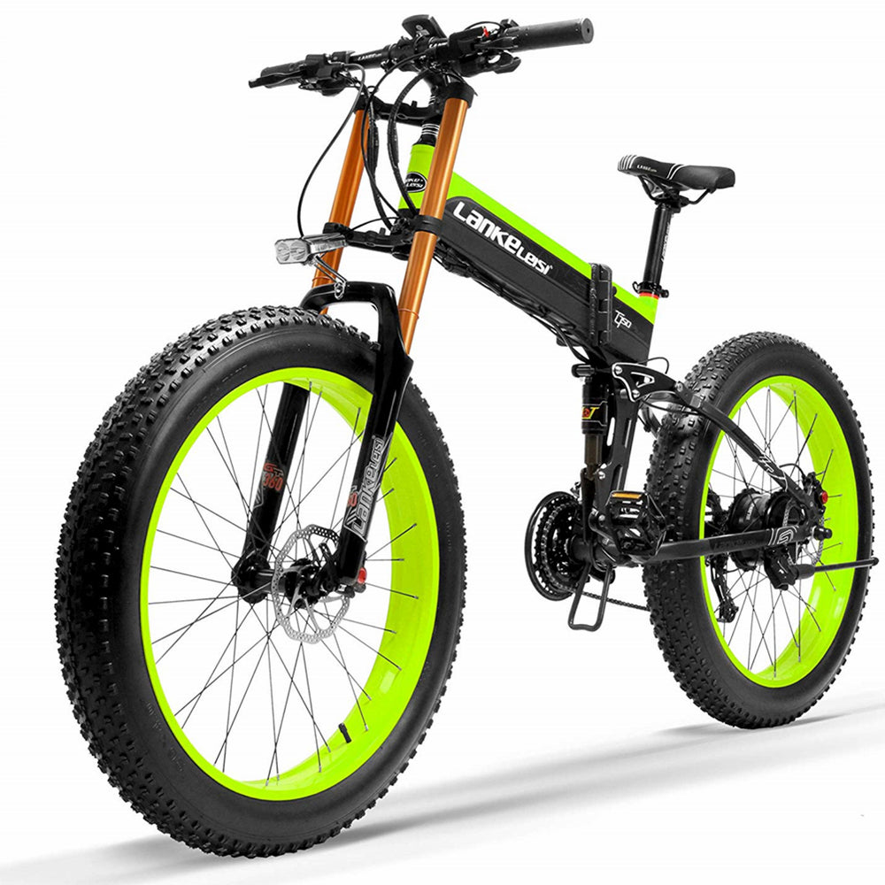 Lankeleisi XT750Plus 1000 W leistungsstarkes elektrisches Fat Tire Bike, 5-stufige Pedalunterstützung, 48 V 14,5 A / 17,5 A Lithiumbatterie mit großer Kapazität, Downhill-Gabel mit doppelter Schulterfederung