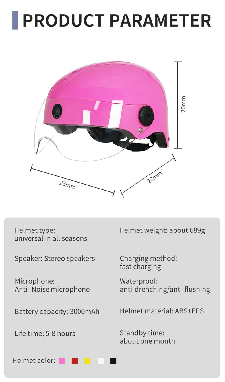 Intelligenter Helm mit Bluetooth-Anruf und integrierter Fahraufzeichnungskamera, abnehmbarem Visier, Blinkerrücklicht, für Pendler in der Stadt