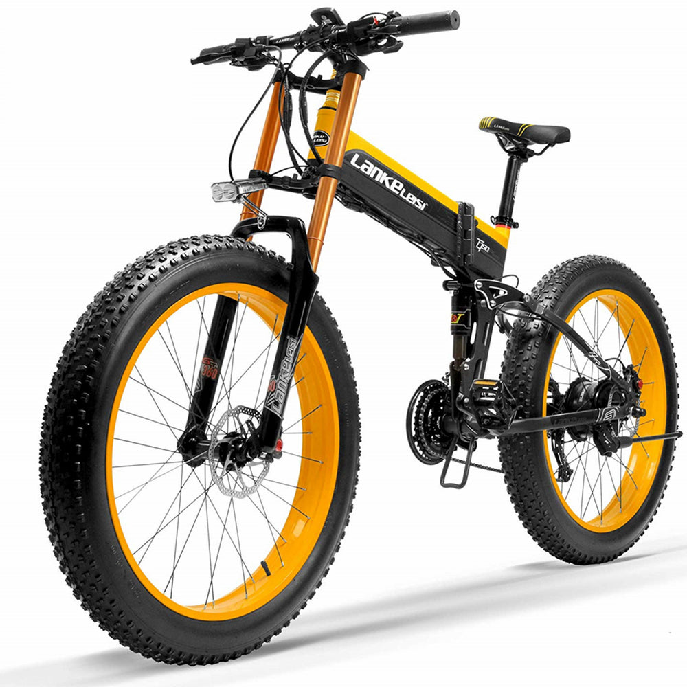 Lankeleisi XT750Plus 1000 W leistungsstarkes elektrisches Fat Tire Bike, 5-stufige Pedalunterstützung, 48 V 14,5 A / 17,5 A Lithiumbatterie mit großer Kapazität, Downhill-Gabel mit doppelter Schulterfederung