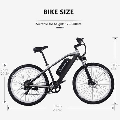 M90 Elektrofahrrad für Erwachsene, 29-Zoll-Mountainbike, 48 V, 17 Ah, abnehmbare Lithium-Batterie, vordere und hintere hydraulische Bremse