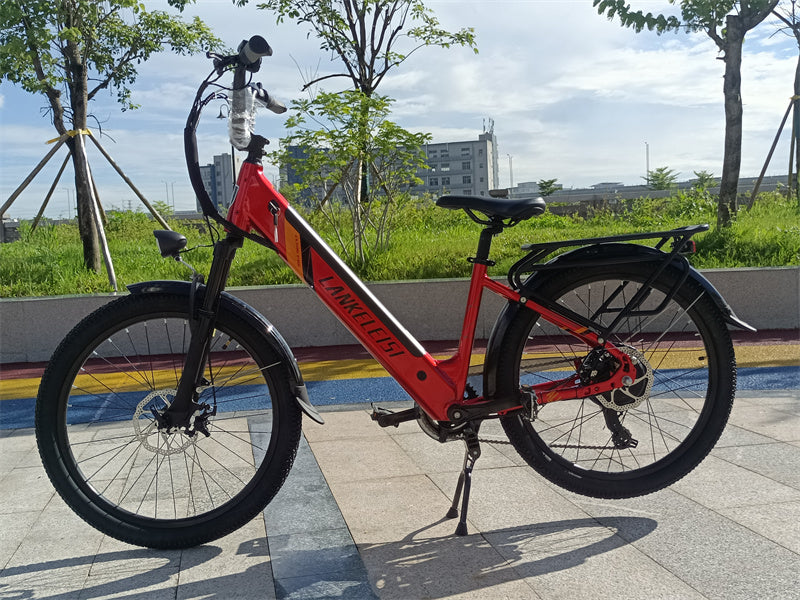 ES500 Pro 500 W 48 V 16 Ah 130 km Ausdauer 24 Zoll bürstenloser Motor Urban Elektrofahrrad Doppelscheibenbremsen 32 km/h Höchstgeschwindigkeit Citybike